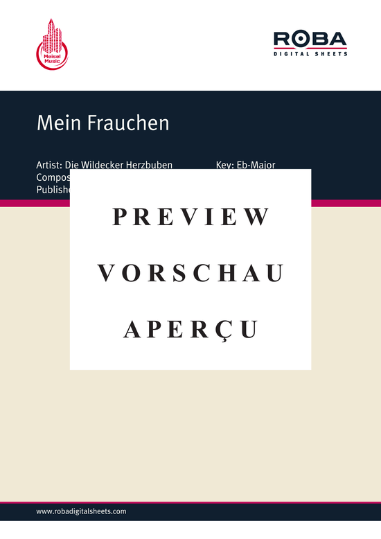 Produktgalerie: Seite 2 von 4 Mein Frauchen, Wildecker Herzbuben, 	Die, Klavier und Gesang