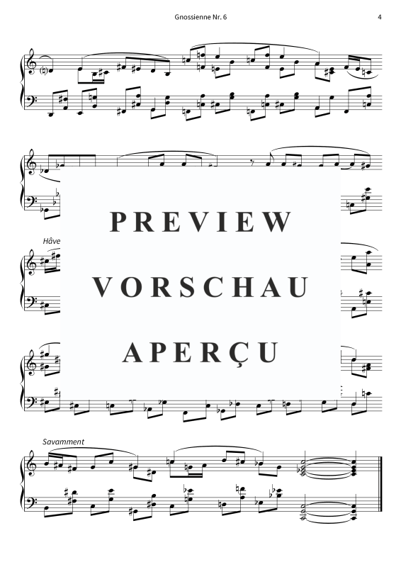 Product gallery: Page 6 of 6 Gnossienne Nr. 6 - Meditatives Klavierstück, , Solo Piano