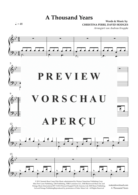 gallery: A Thousand Years, Perri, Christina, (piano solo)