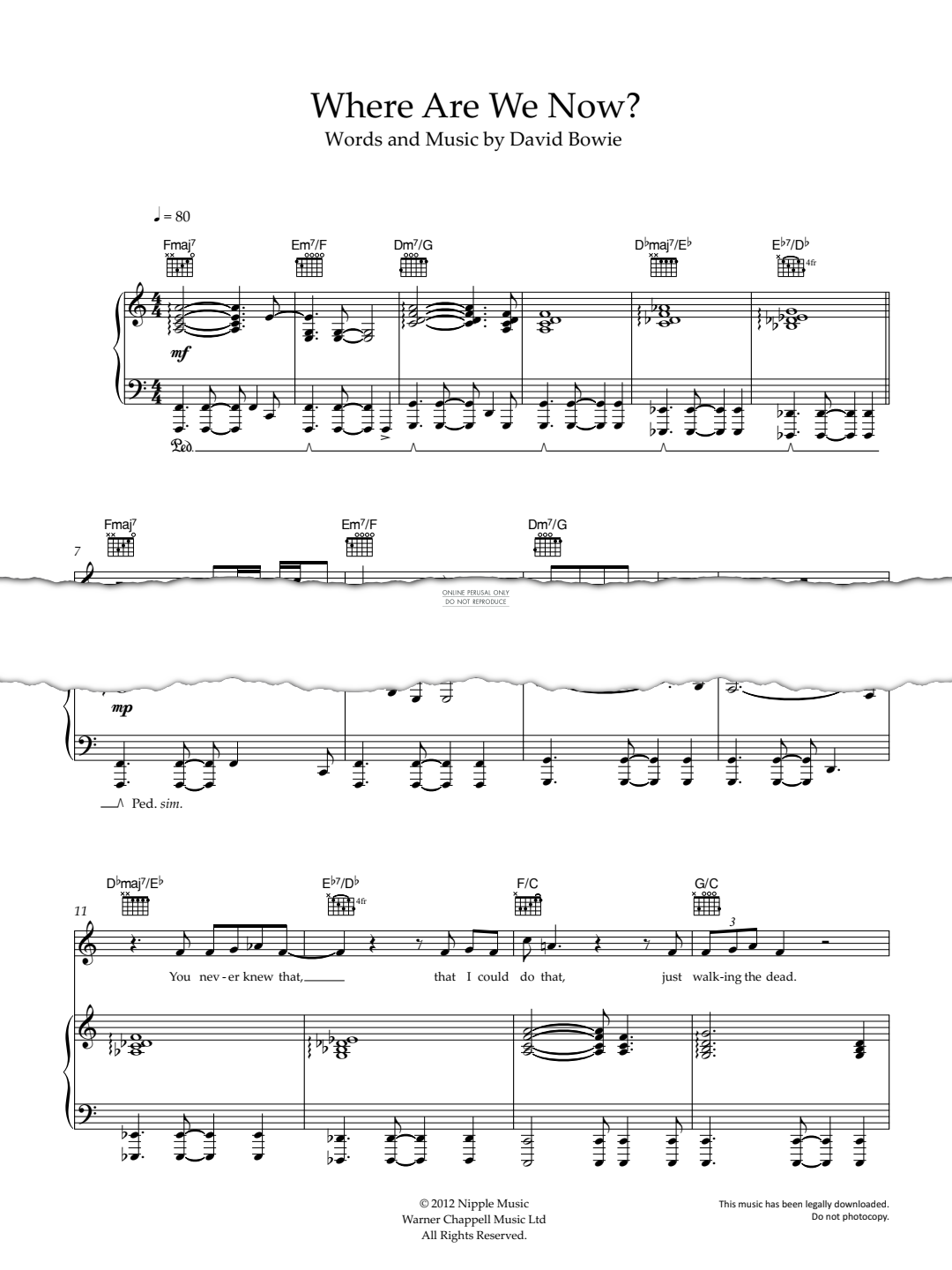 Produktgalerie: Seite 1 von 1 Where Are We Now ?, David Bowie, Gesang, Gitarre, Klavier