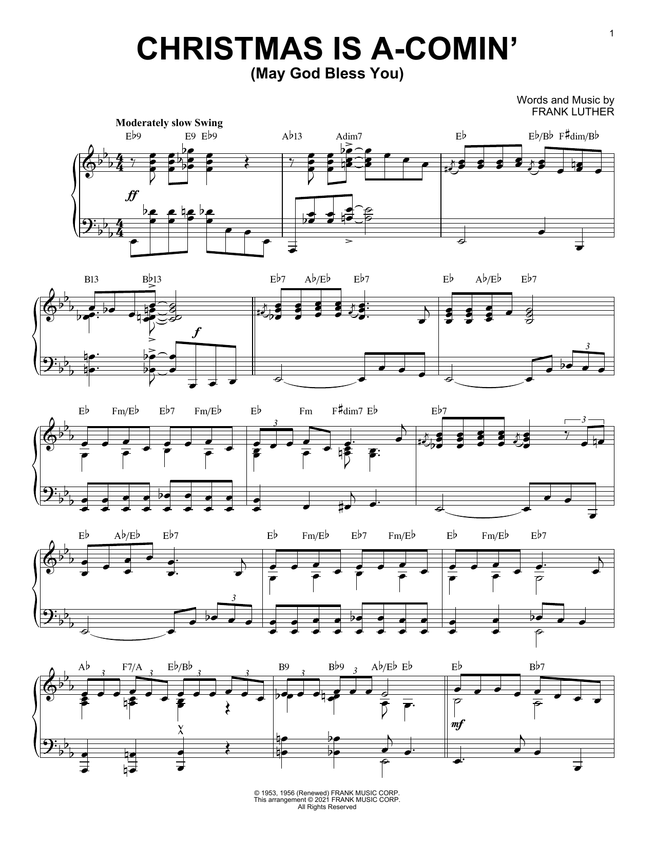 Product picture to: Christmas Is A-Comin' (May God Bless You) [Jazz version] (arr. Brent Edstrom)
