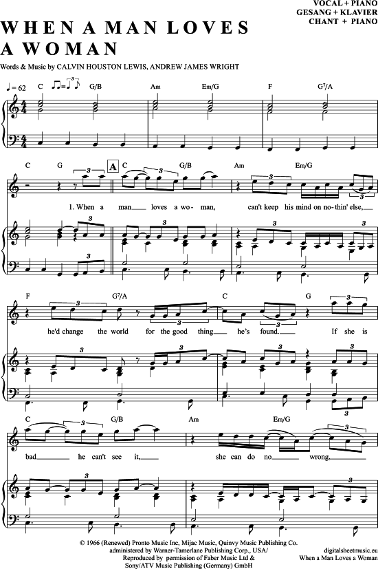 Product gallery: Page 1 of 6 When a man loves a woman , Sledge, Percy, Piano and Voice