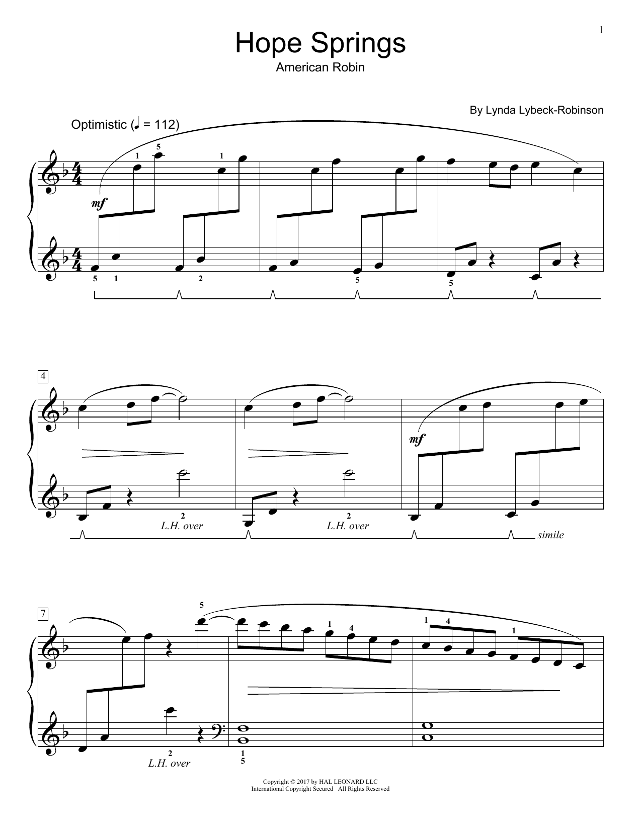 Produktgalerie: Seite 1 von 1 Hope Springs, Lynda Lybeck-Robinson, Klavier