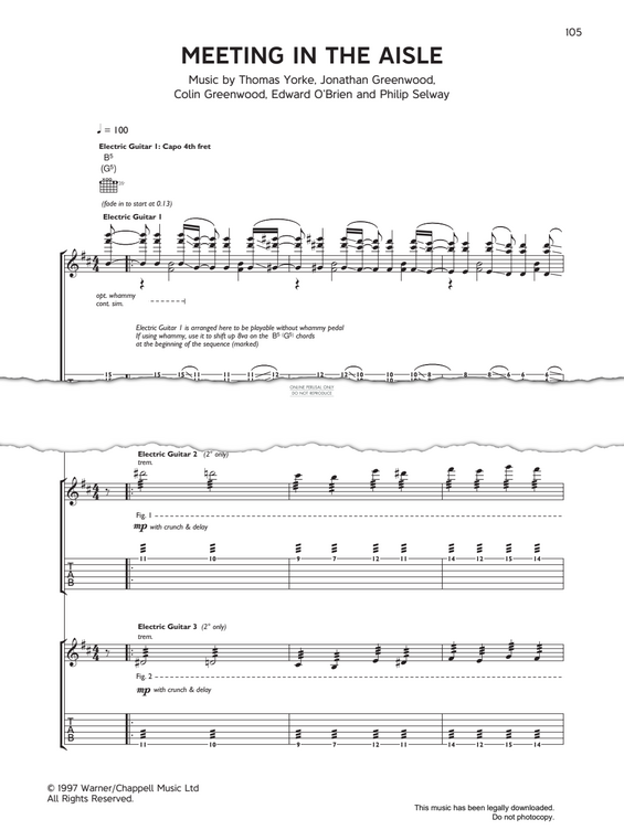 Produktgalerie: Seite 1 von 1 Meeting In The Aisle, Radiohead, Gitarre