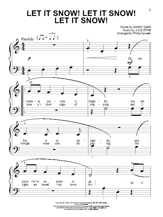 Produktgalerie: Seite 1 von 1 Let It Snow! Let It Snow! Let It Snow! (arr. Phillip Keveren), Sammy Cahn, Klavier