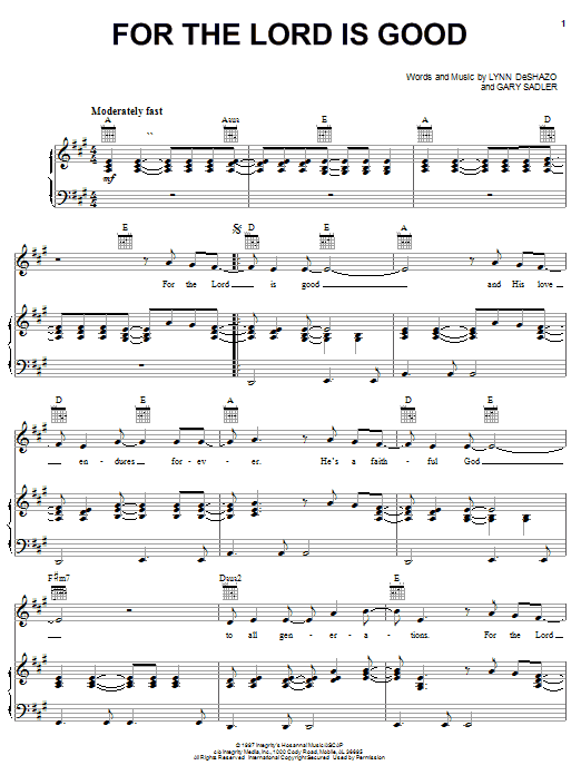 Produktbild zu: For The Lord Is Good