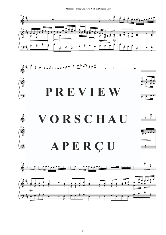 Product gallery: Page 6 of 11 Oboe Concerto No.6 in D-Dur Op.7, , Oboe and Piano/Harpsichord