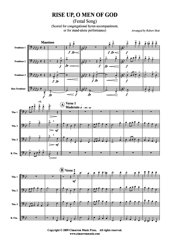 Product picture to: Rise Up, O Men of God Traditional