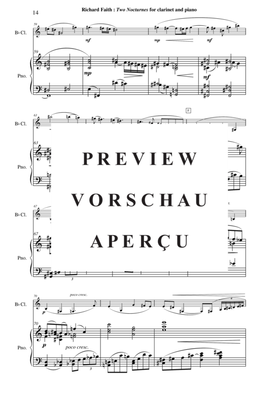 Product gallery: Page 15 of 21 Two Nocturnes , , (clarinet in Bb + piano)
