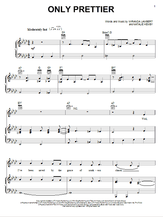 Produktgalerie: Seite 1 von 1 Only Prettier, Miranda Lambert, Gesang, Gitarre, Klavier