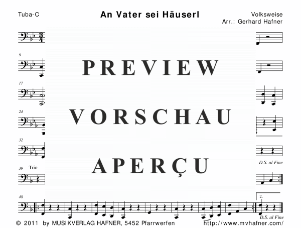 gallery: An Vater sei Häuserl, , (woodwind and brass)