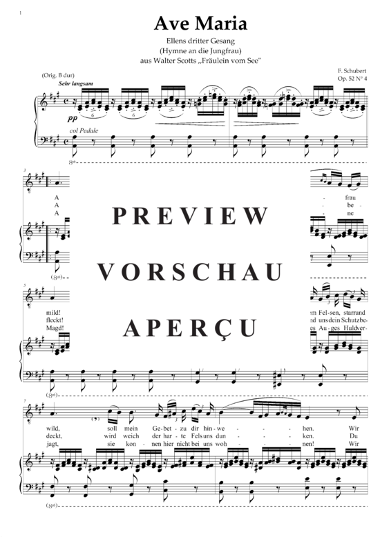 Product gallery: Page 2 of 3 Ave Maria (Ellens Gesang III) D. 839 in A-Dur, , Medium Voice and Piano