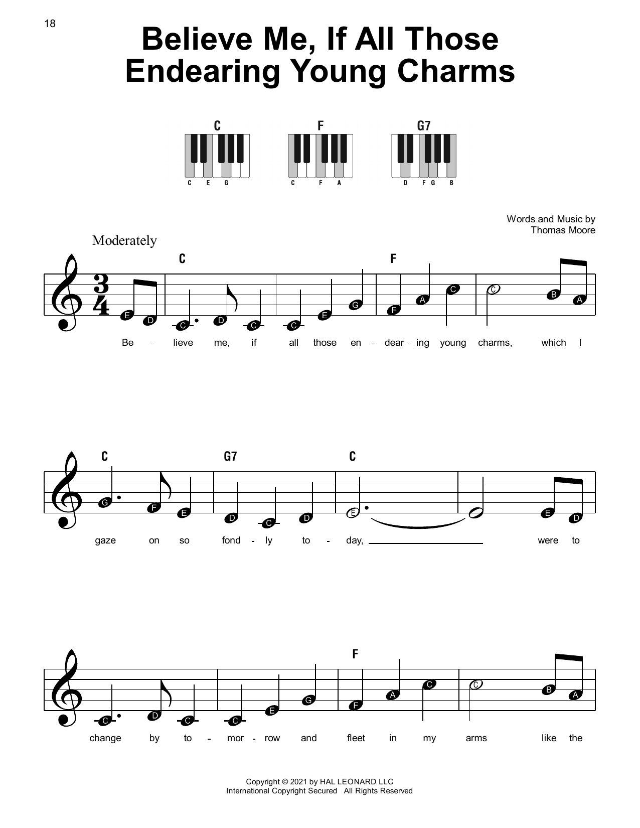 Produktgalerie: Seite 1 von 1 Believe Me, If All Those Endearing Young Charms, Thomas Moore, Klavier