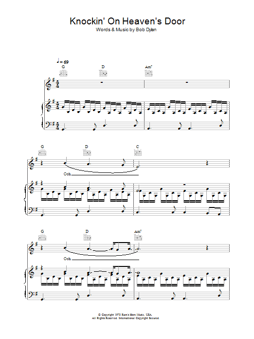 Produktgalerie: Seite 1 von 1 Knockin' On Heaven's Door, Bob Dylan, Gesang, Gitarre, Klavier