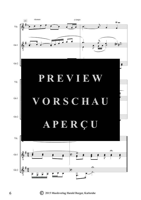 gallery: Vocalise Opus 34 Nr. 14, , Trio für 2Gitarren & Violoncello