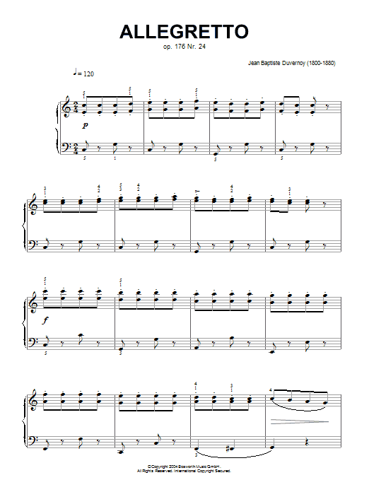 Product gallery: Page 1 of 1 Allegretto, Op.176, No.24, Jean-Baptiste Duvernoy