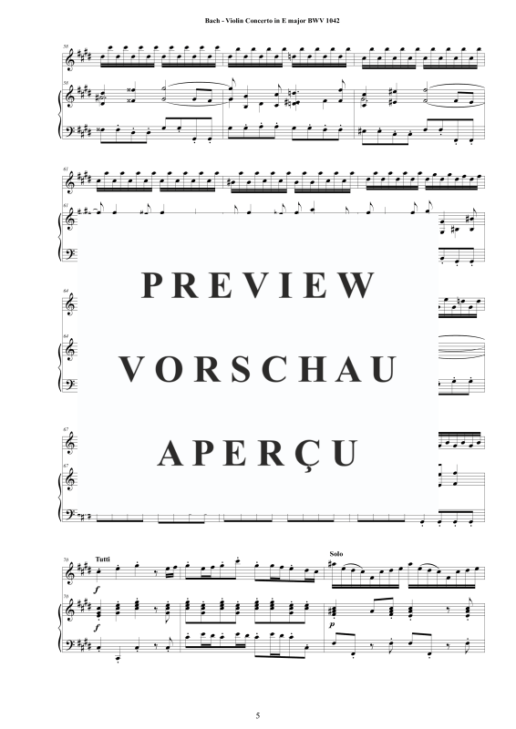 Produktgalerie: Seite 6 von 11 Violin Konzert E-Dur BWV 1042, , Violine und Klavier