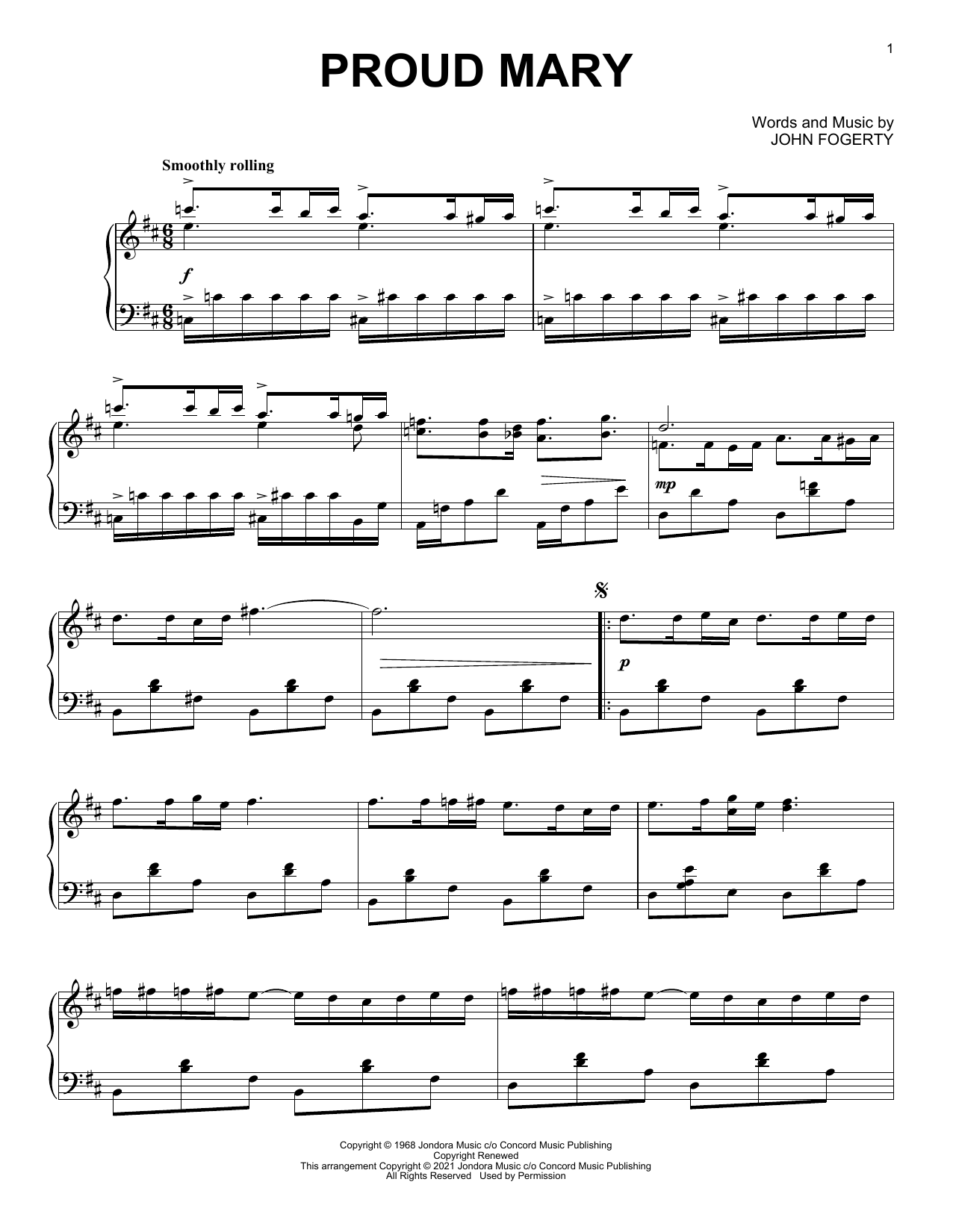 Product gallery: Page 1 of 1 Proud Mary [Classical version] (arr. David Pearl), Creedence Clearwater Revival