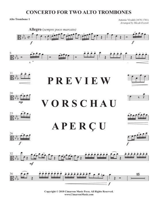 Product gallery: Page 19 of 21 Concerto for two alto trombones , , (2x alto trombone + piano)