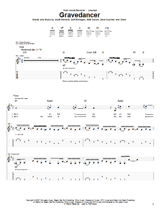 Produktgalerie: Seite 1 von 1 Gravedancer, Velvet Revolver, Gitarre