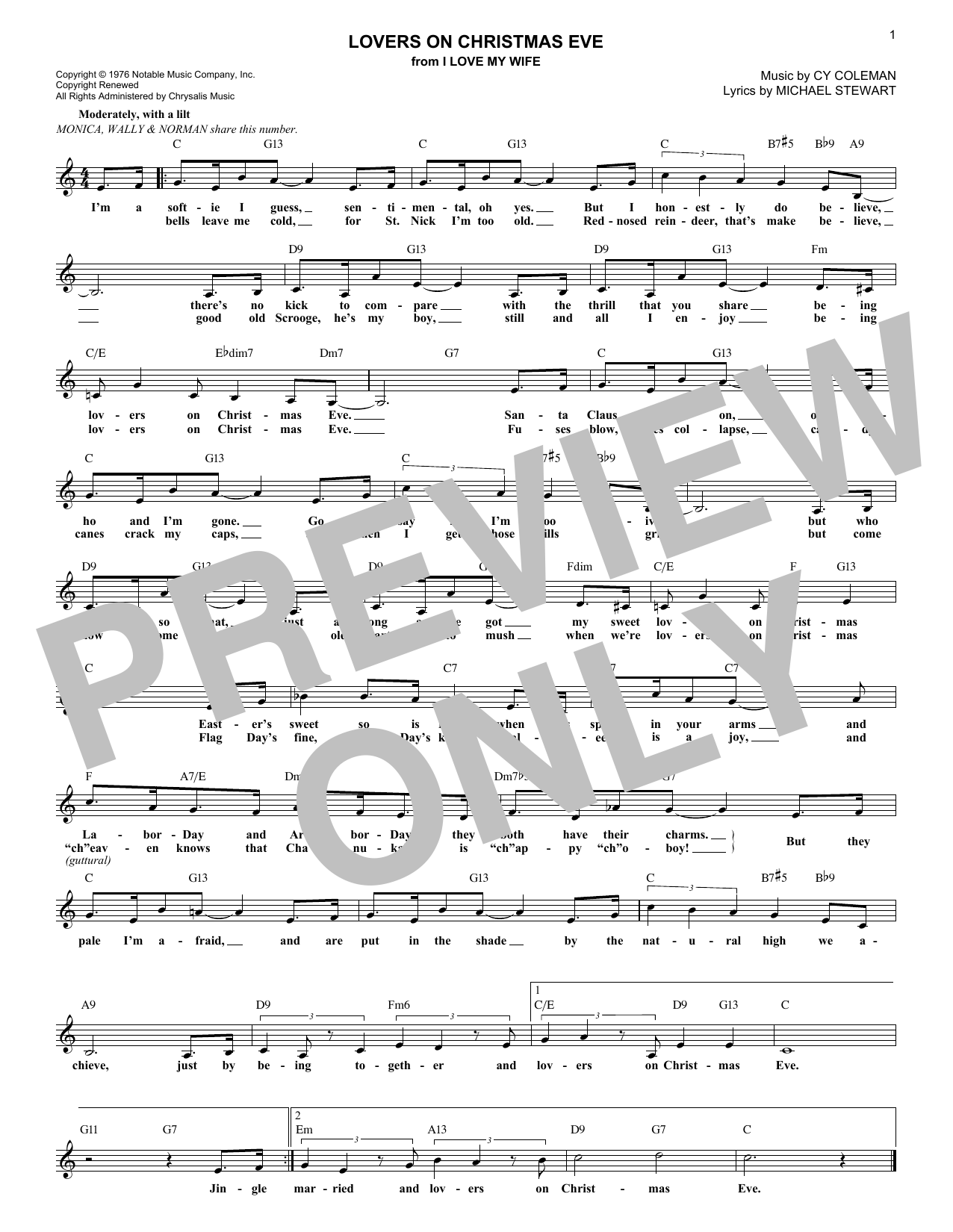 Product gallery: Page 1 of 1 Lovers On Christmas Eve, Michael Stewart
