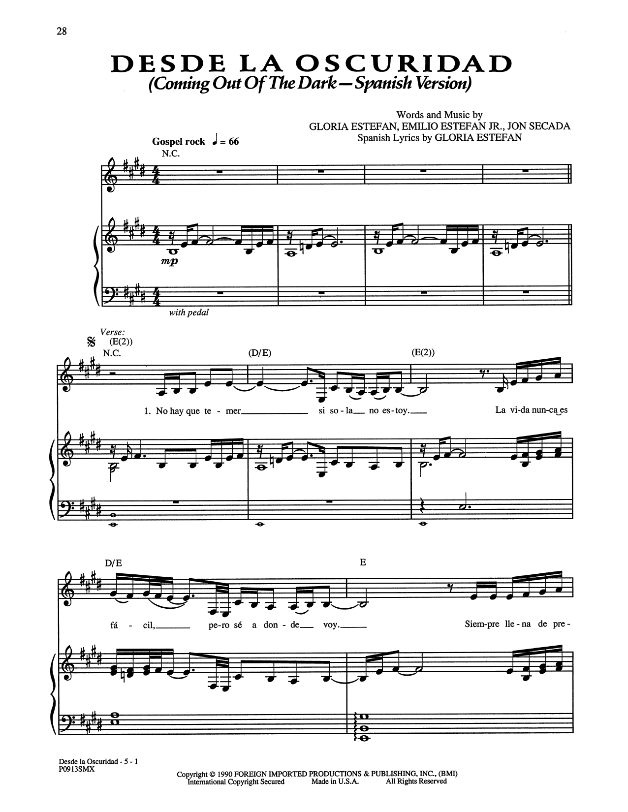 Produktgalerie: Seite 1 von 1 Desde La Oscuridad - (Coming Out of the Dark) [Spanish Version], Gloria Estefan, Gesang, Gitarre, Klavier
