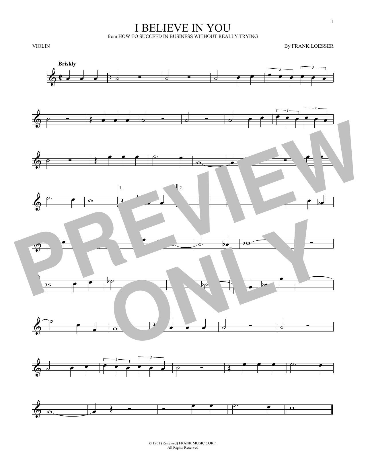 Product gallery: Page 1 of 1 I Believe In You, Frank Loesser