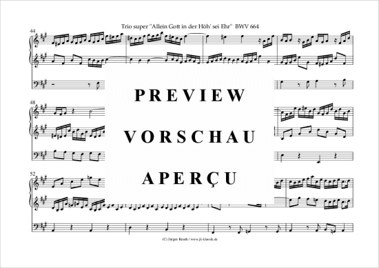 gallery: Trio super "Allein Gott in der Höh´ sei Ehr" BWV 664 , , (Orgel Solo)