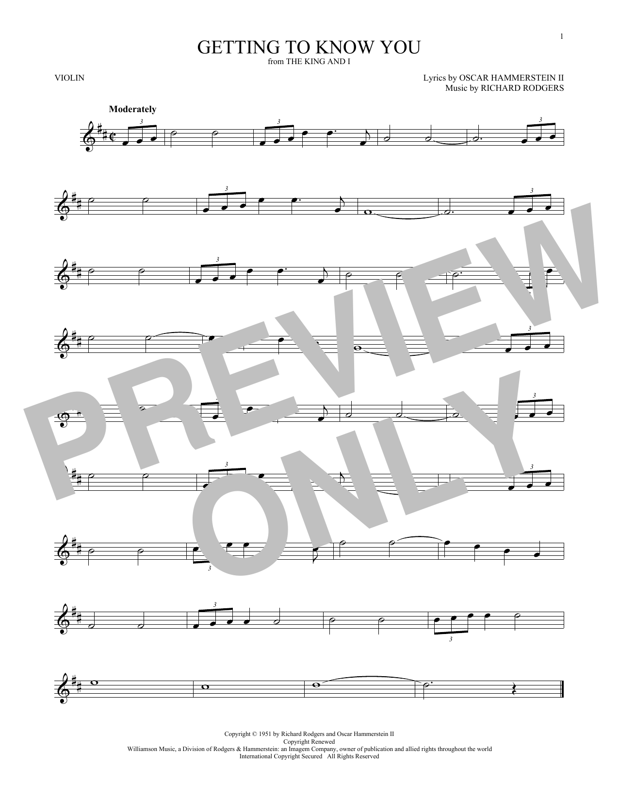 Product gallery: Page 1 of 1 Getting To Know You, Rodgers & Hammerstein