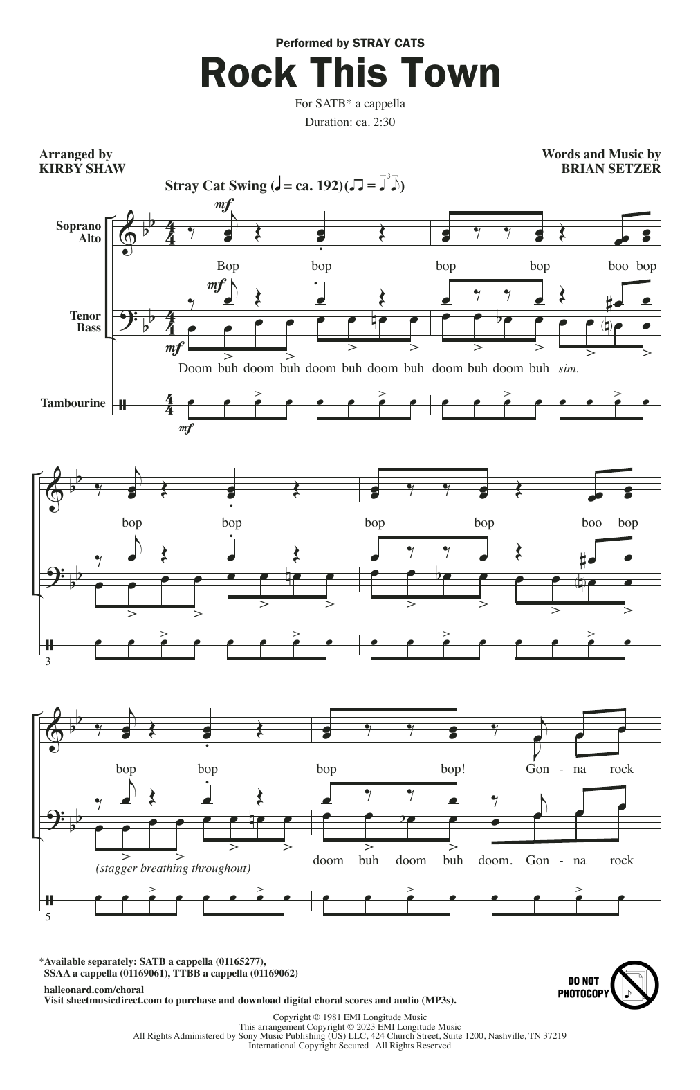 Produktgalerie: Seite 1 von 1 Rock This Town (arr. Kirby Shaw), Stray Cats, Chor