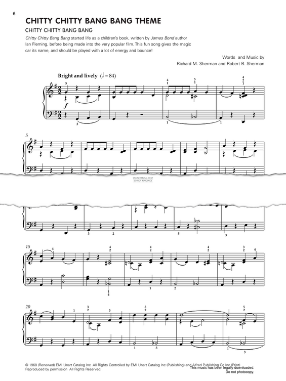 Produktgalerie: Seite 1 von 1 Chitty Chitty Bang Bang, Richard M. Sherman, Klavier