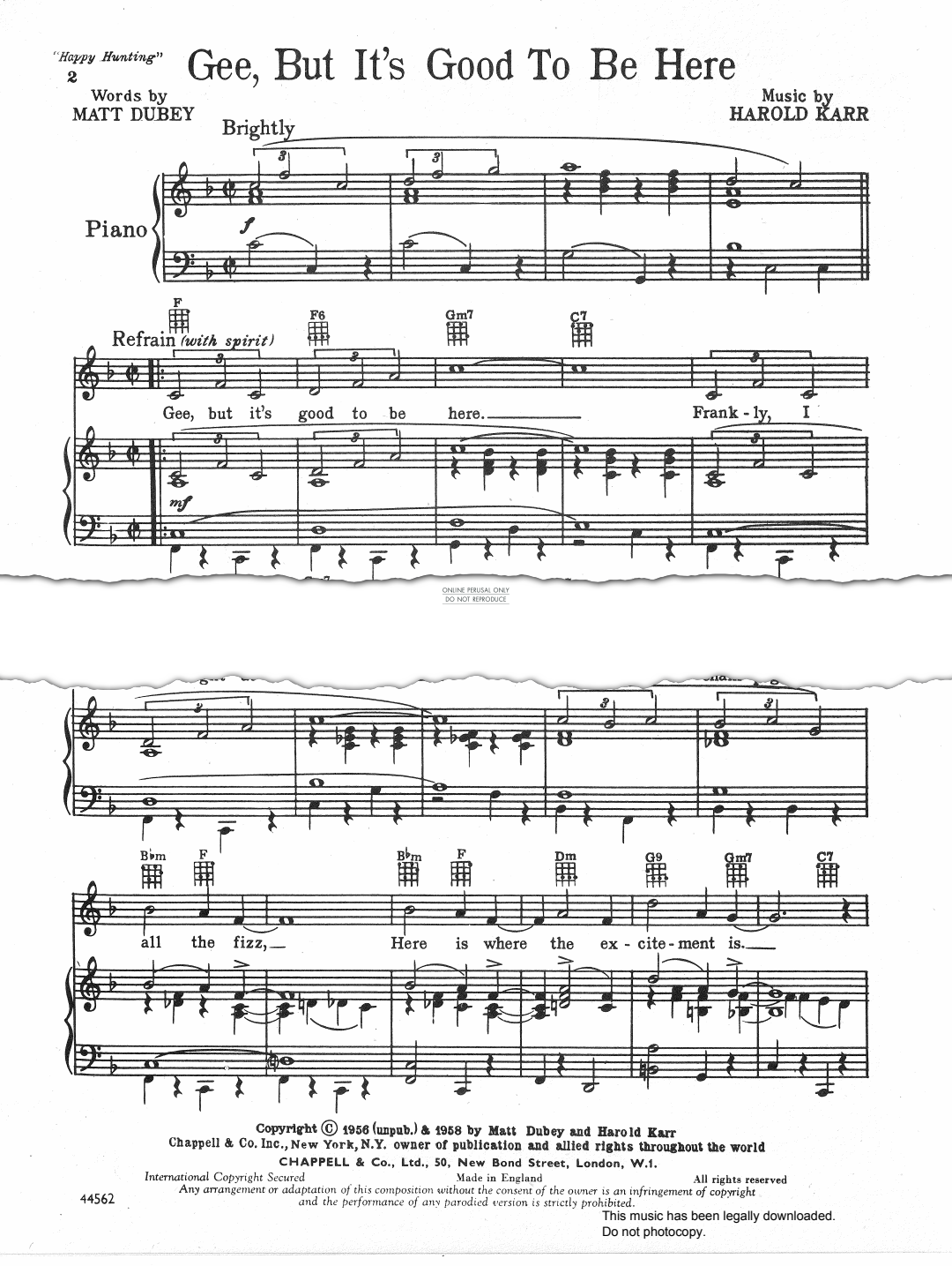 Produktgalerie: Seite 1 von 1 Gee, But It's Good To Be Here, Ethel Merman, Gesang, Gitarre, Klavier