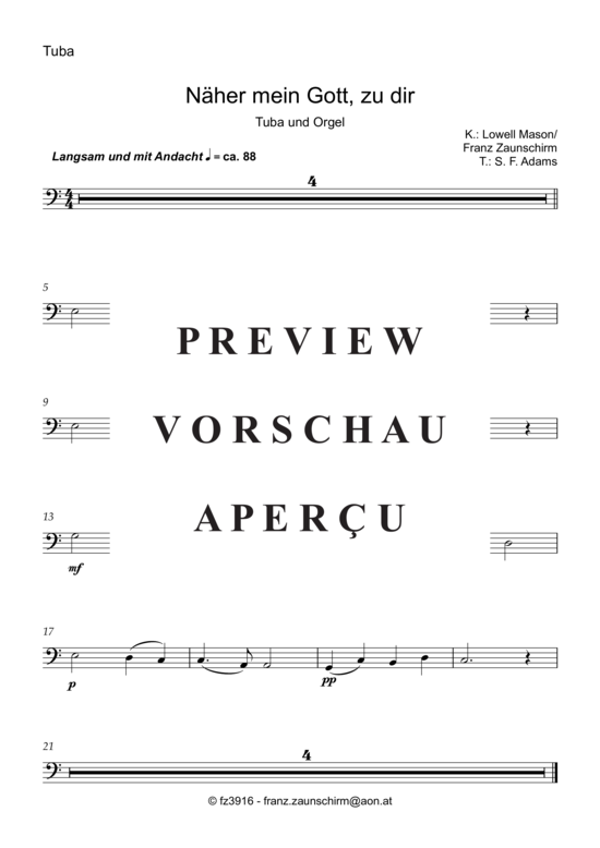 Product gallery: Page 4 of 5 Näher mein Gott zu dir , , (tuba + organ)