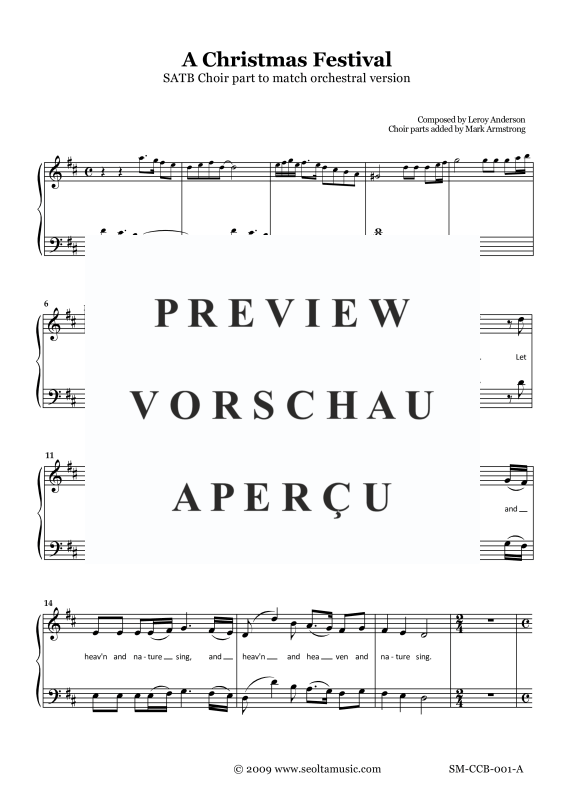 Product gallery: Page 3 of 11 A Christmas Festival (SATB Choir part only), , Mixed Chorus (Chorus Part Only)