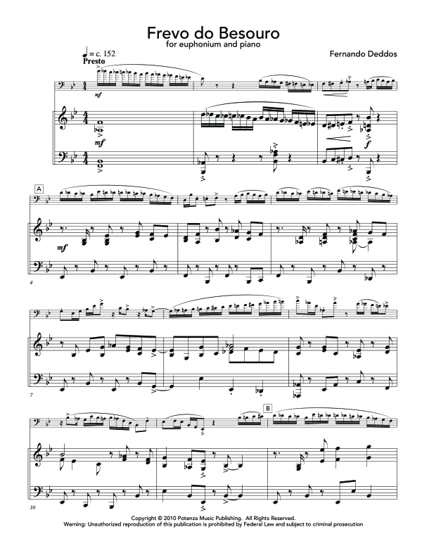 Product gallery: Page 1 of 11 Frevo do Besouro, , (euphonium and piano)