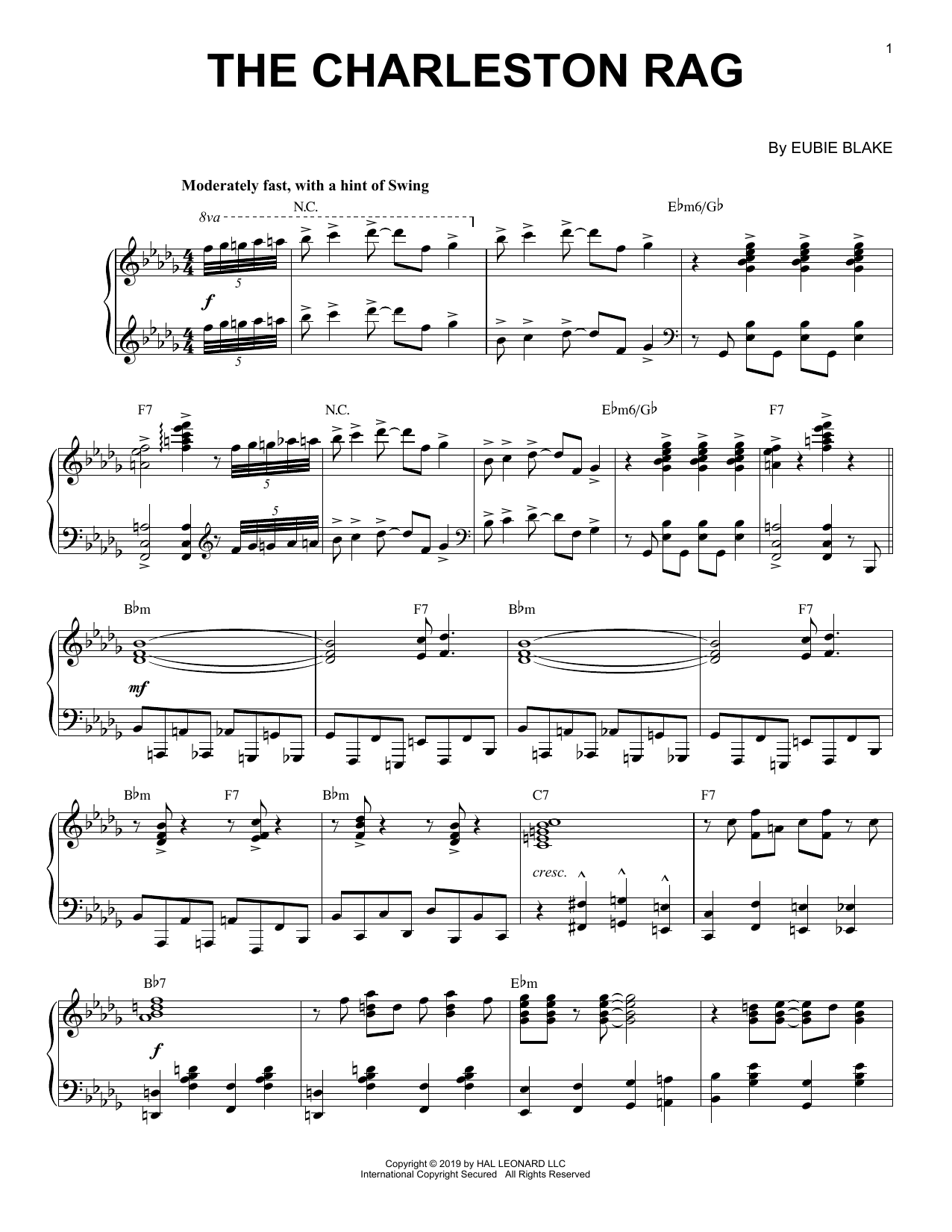 Produktbild zu: The Charleston Rag [Jazz version]