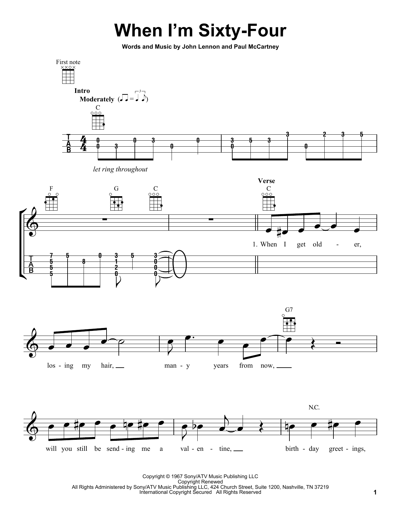 Product gallery: Page 1 of 1 When I'm Sixty-Four, The Beatles