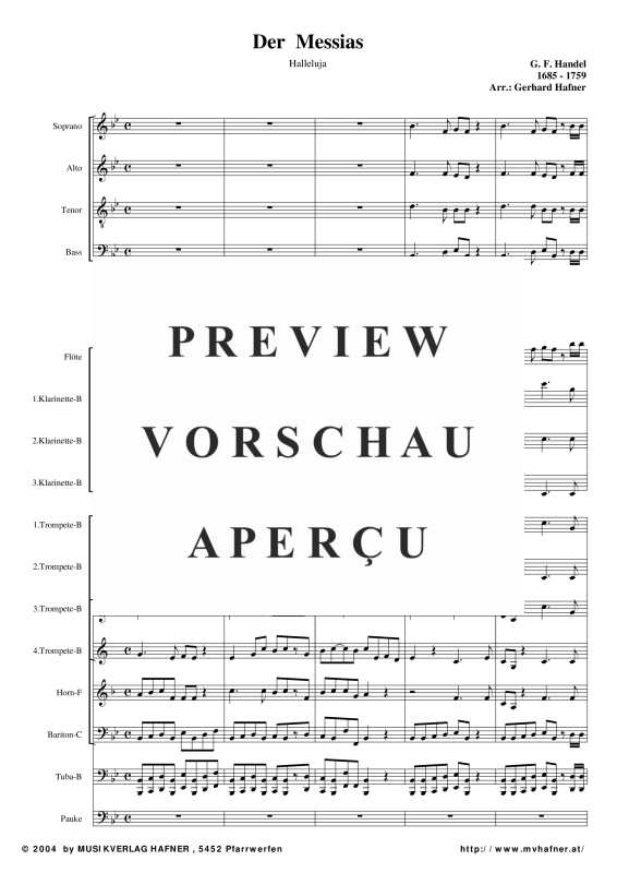 gallery: Halleluja aus Der Messias, , (Blasorchester und 4-st. Chor)