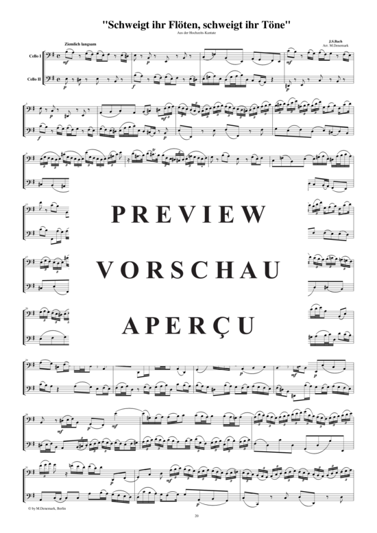 Produktgalerie: Seite 2 von 3 Arie aus der Hochz.-kantate für zwei Celli, , 