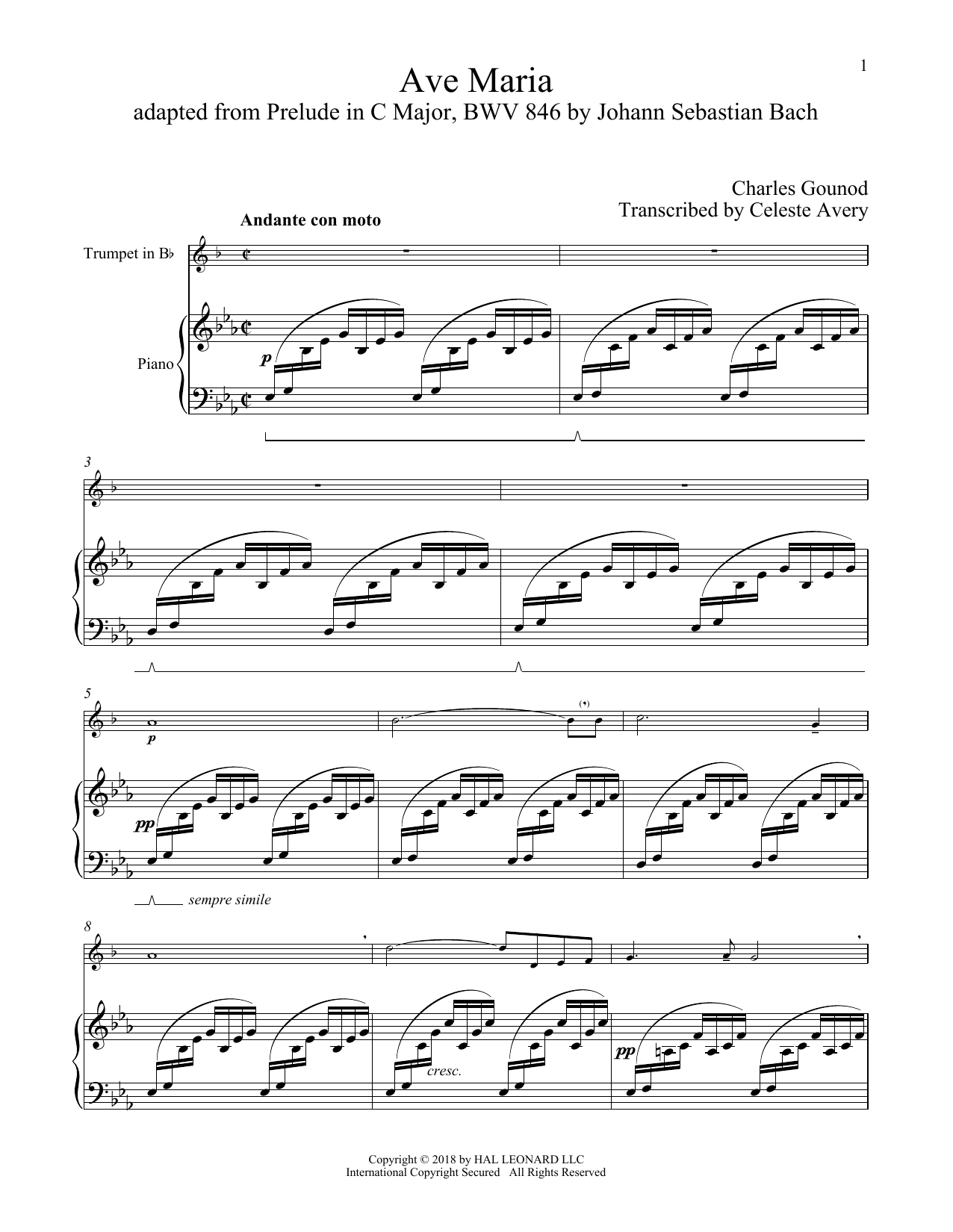 Produktgalerie: Seite 1 von 1 Ave Maria, Johann Sebastian Bach, Horn, Klavier