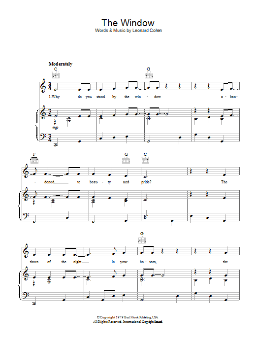 Produktgalerie: Seite 1 von 1 The Window, Leonard Cohen, Gesang, Gitarre, Klavier