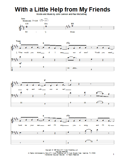 Produktgalerie: Seite 1 von 1 With A Little Help From My Friends, The Beatles, E-Bass