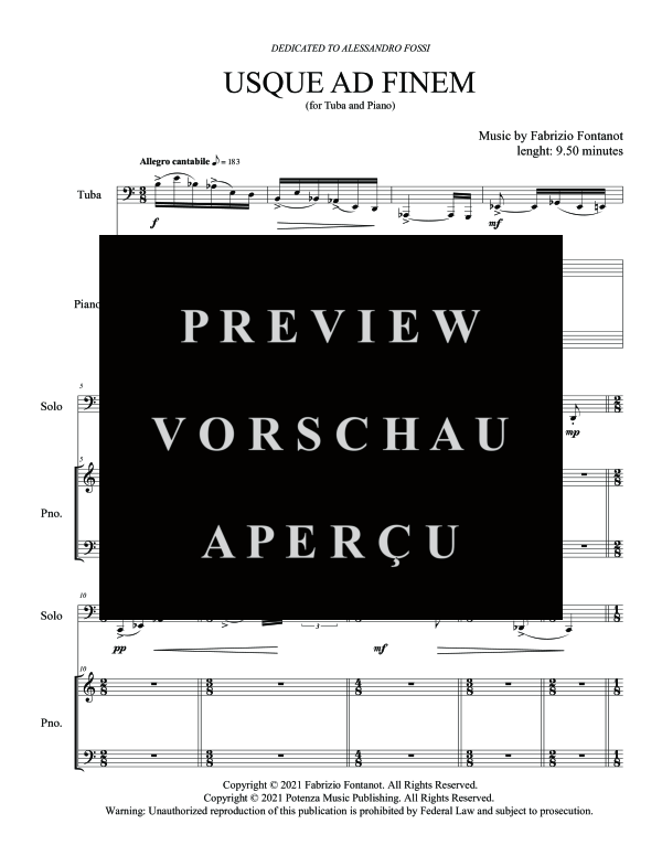 Product gallery: Page 5 of 11 Usque Ad Finem, , (tuba and piano)