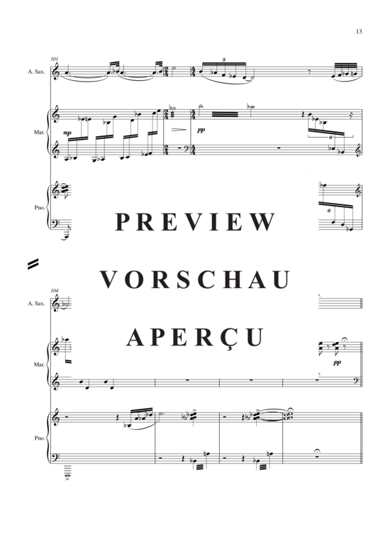Product gallery: Page 14 of 21 Frequent Flyer , , (alto saxophone, marimba + piano)