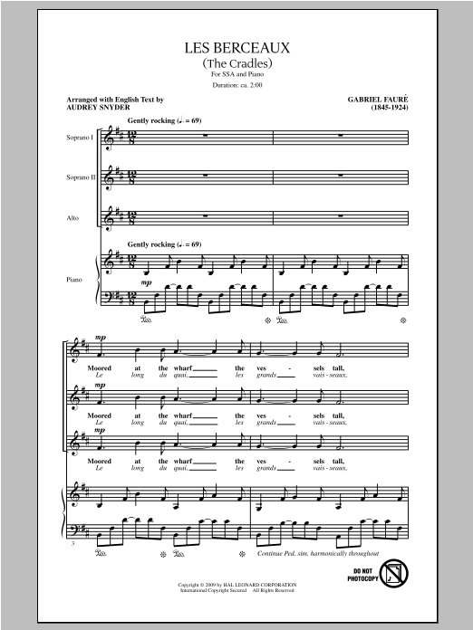 Produktgalerie: Seite 1 von 1 Les Berceaux (The Cradles), Audrey Snyder, Chor