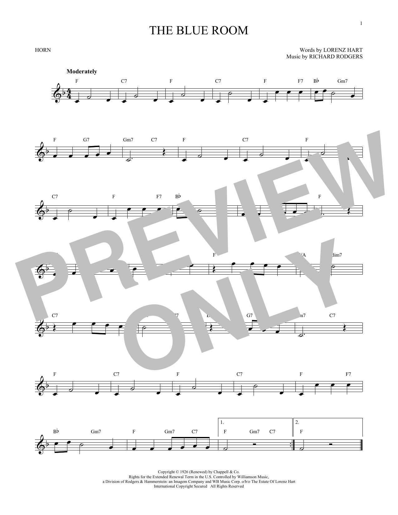 Produktgalerie: Seite 1 von 1 The Blue Room, Rodgers & Hart, Horn
