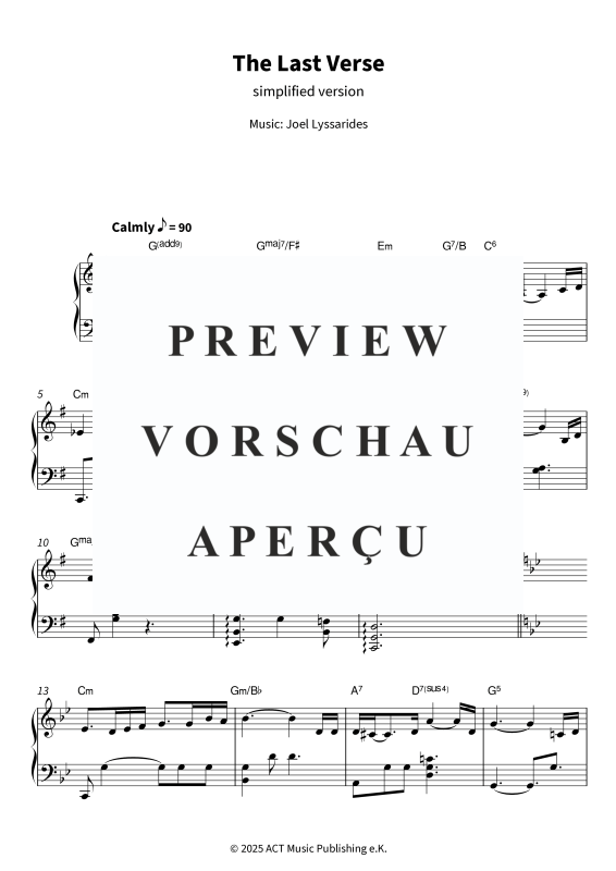gallery: The Last Verse - simplified version, Lyssarides, Joel, (Klavier Solo)