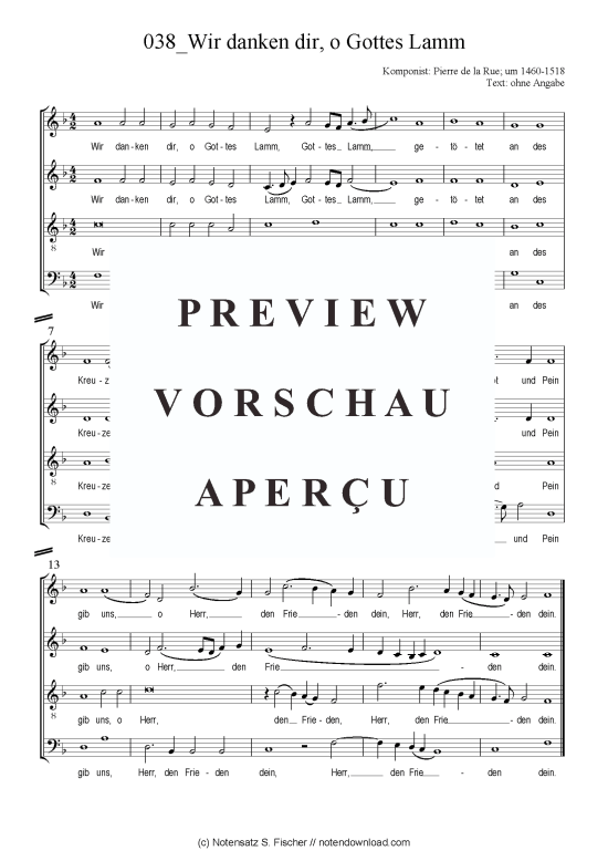 Produktbild zu: Wir danken dir, o Gottes Lamm Chorsatz Alte Meister