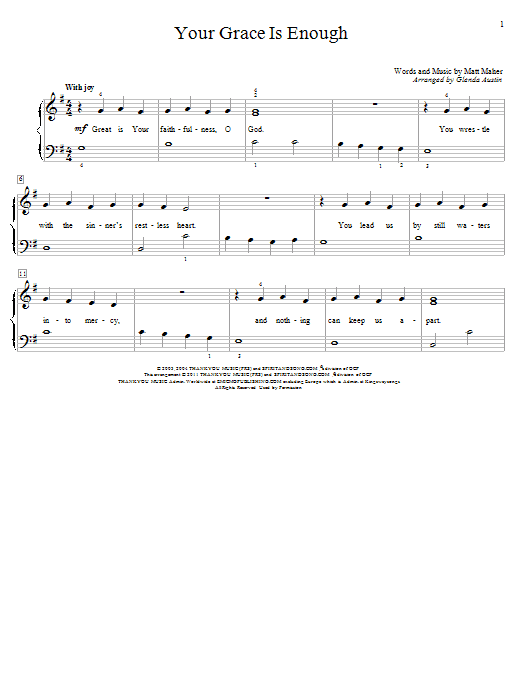 Produktgalerie: Seite 1 von 1 Your Grace Is Enough (arr. Glenda Austin), Chris Tomlin, Klavier