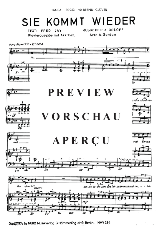 Produktgalerie: Seite 4 von 4 Sie kommt wieder, Clüver, 	Bernd, Klavier und Gesang